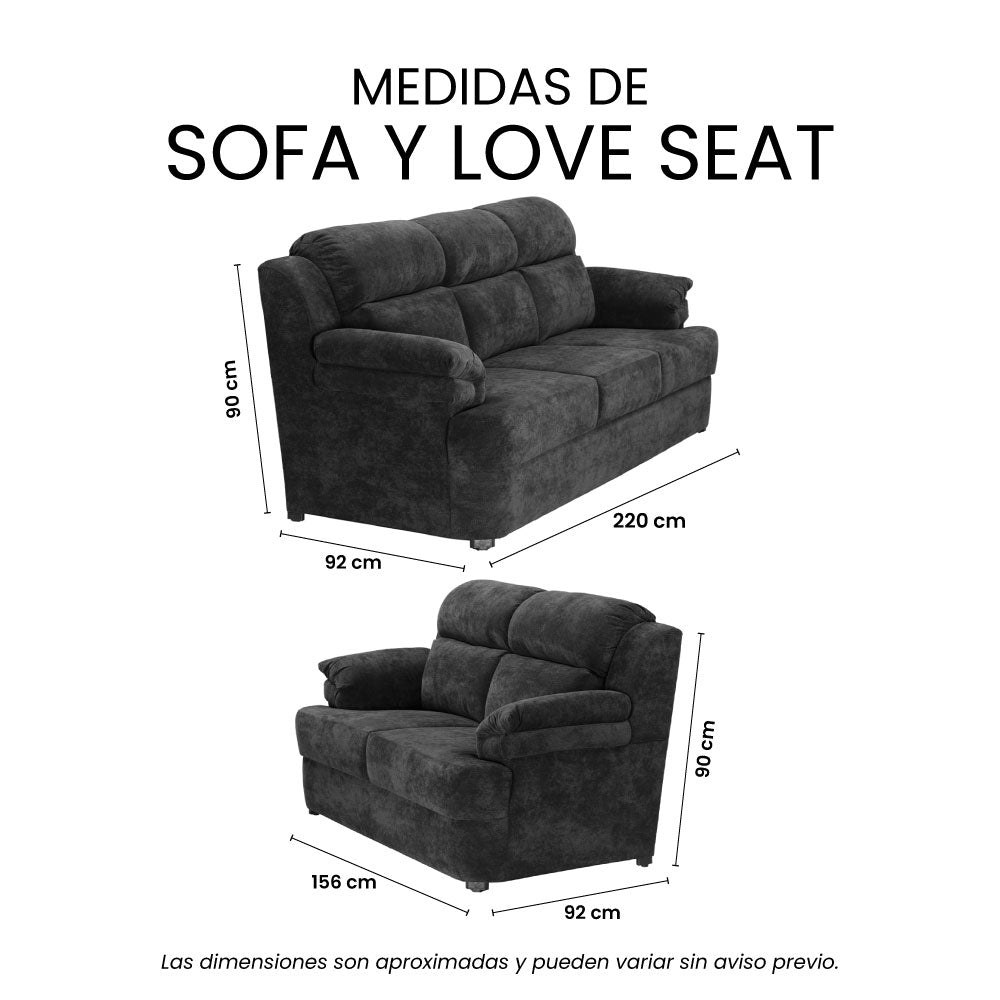 Sala Kendra con Sofá y Love Seat