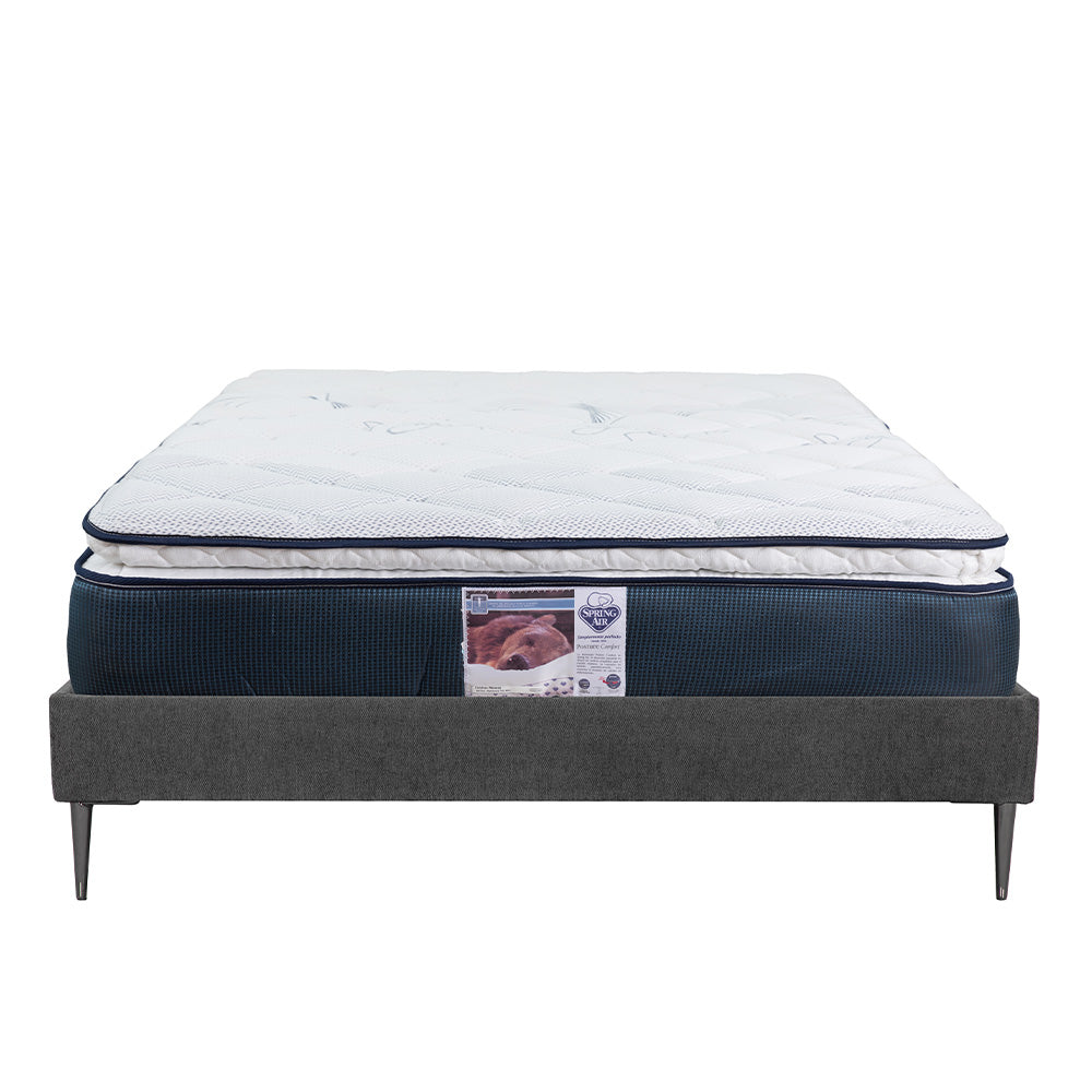 Colchón Spring Air Monaco con Base Cama y Ropa de Cama