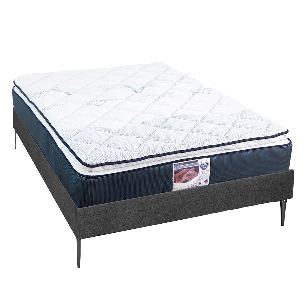 Colchón Spring Air Monaco con Base Cama y Ropa de Cama