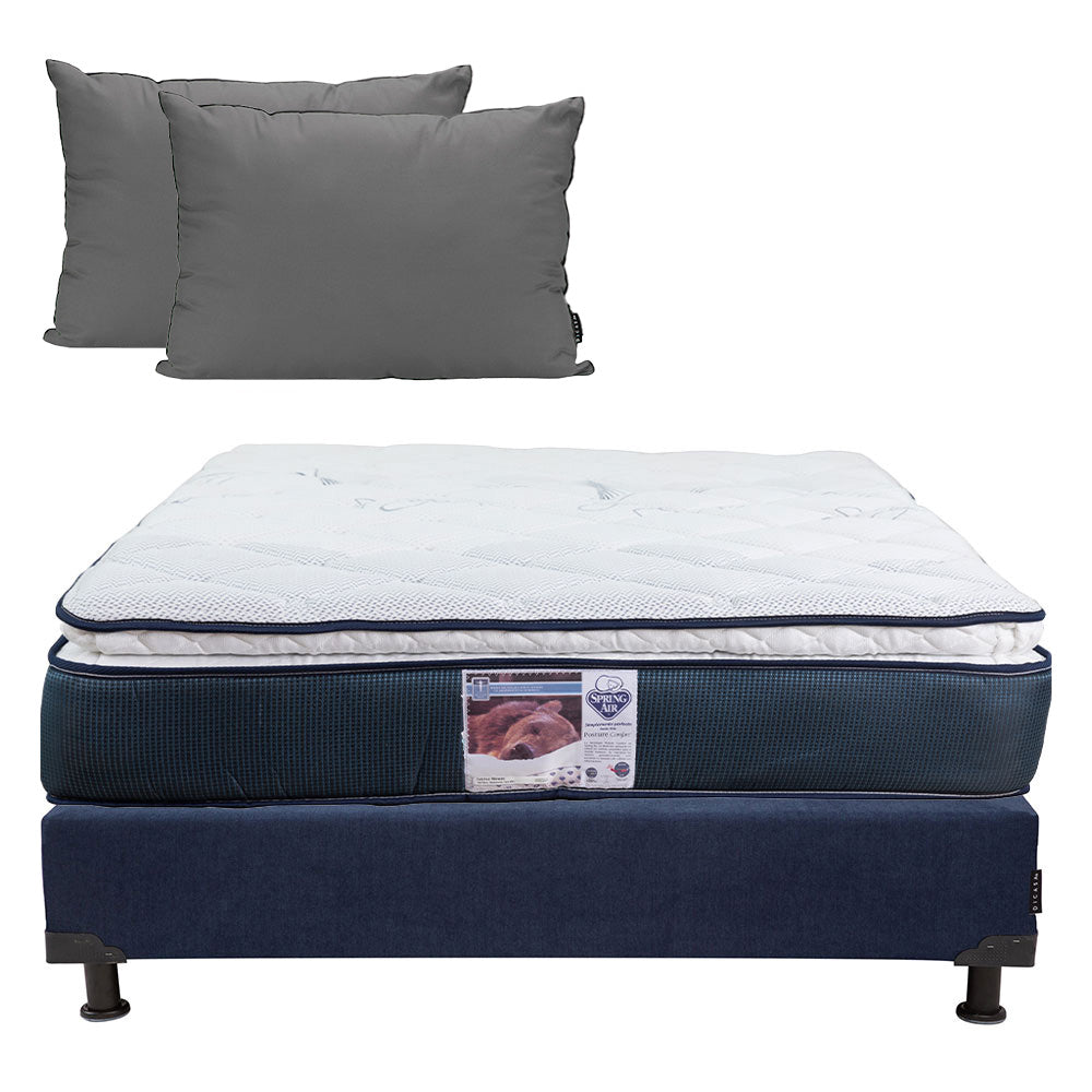 Colchón Spring Air Monaco con Box con Ropa de Cama
