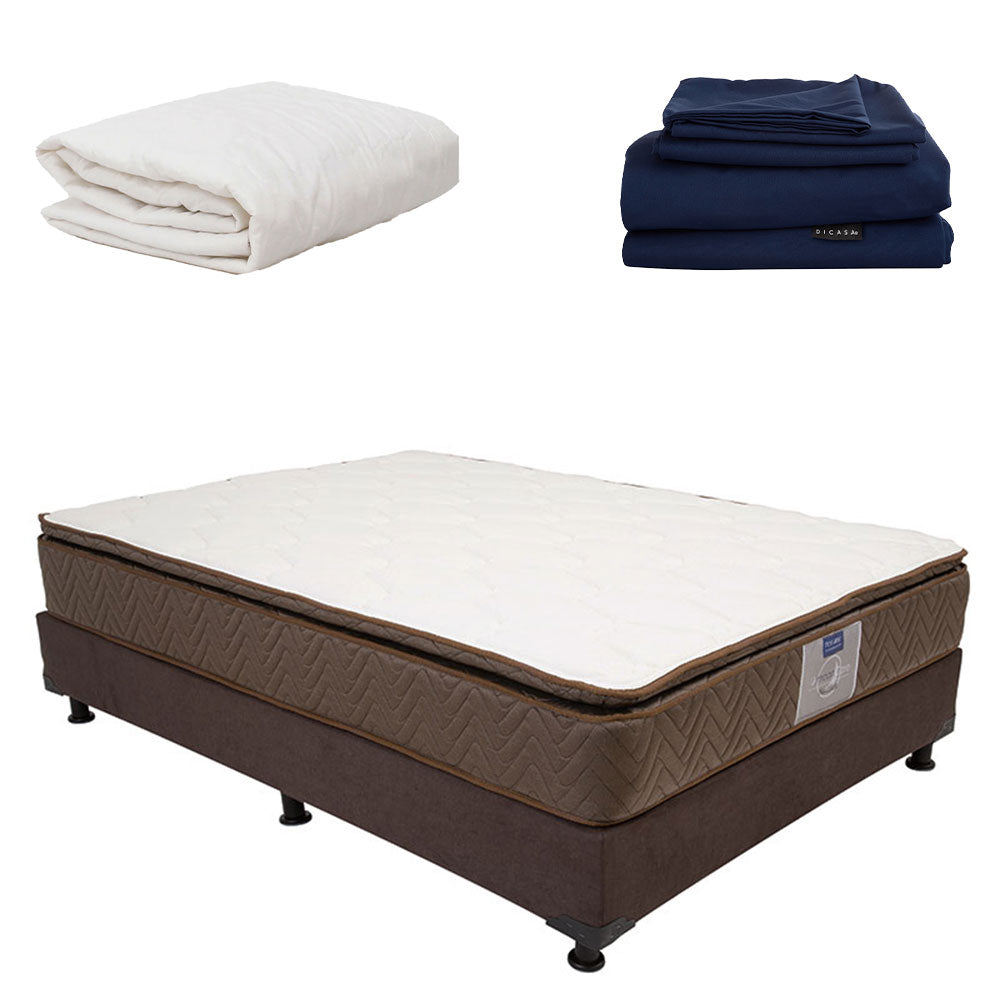 Colchón Restonic Nautilus Con Box Con Ropa de Cama
