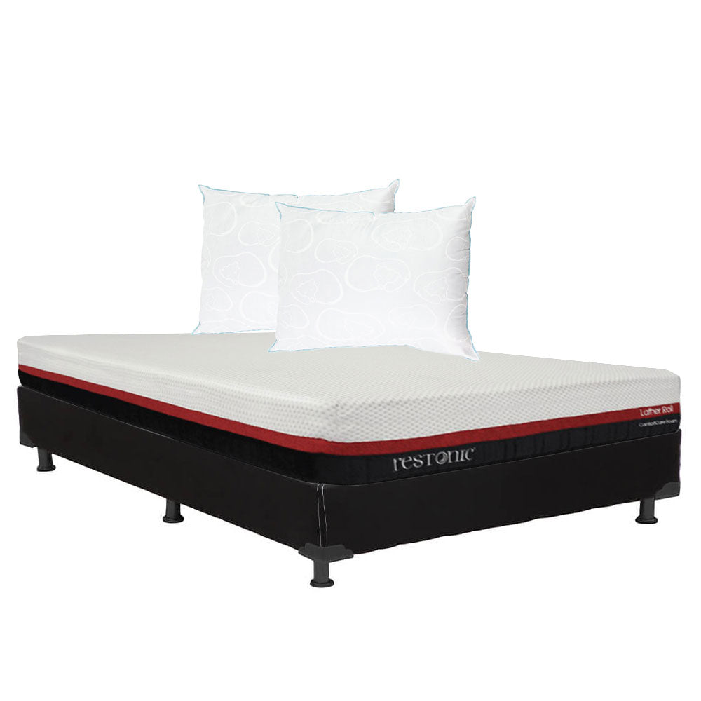 Colchón Restonic Lather con Box con Ropa de Cama