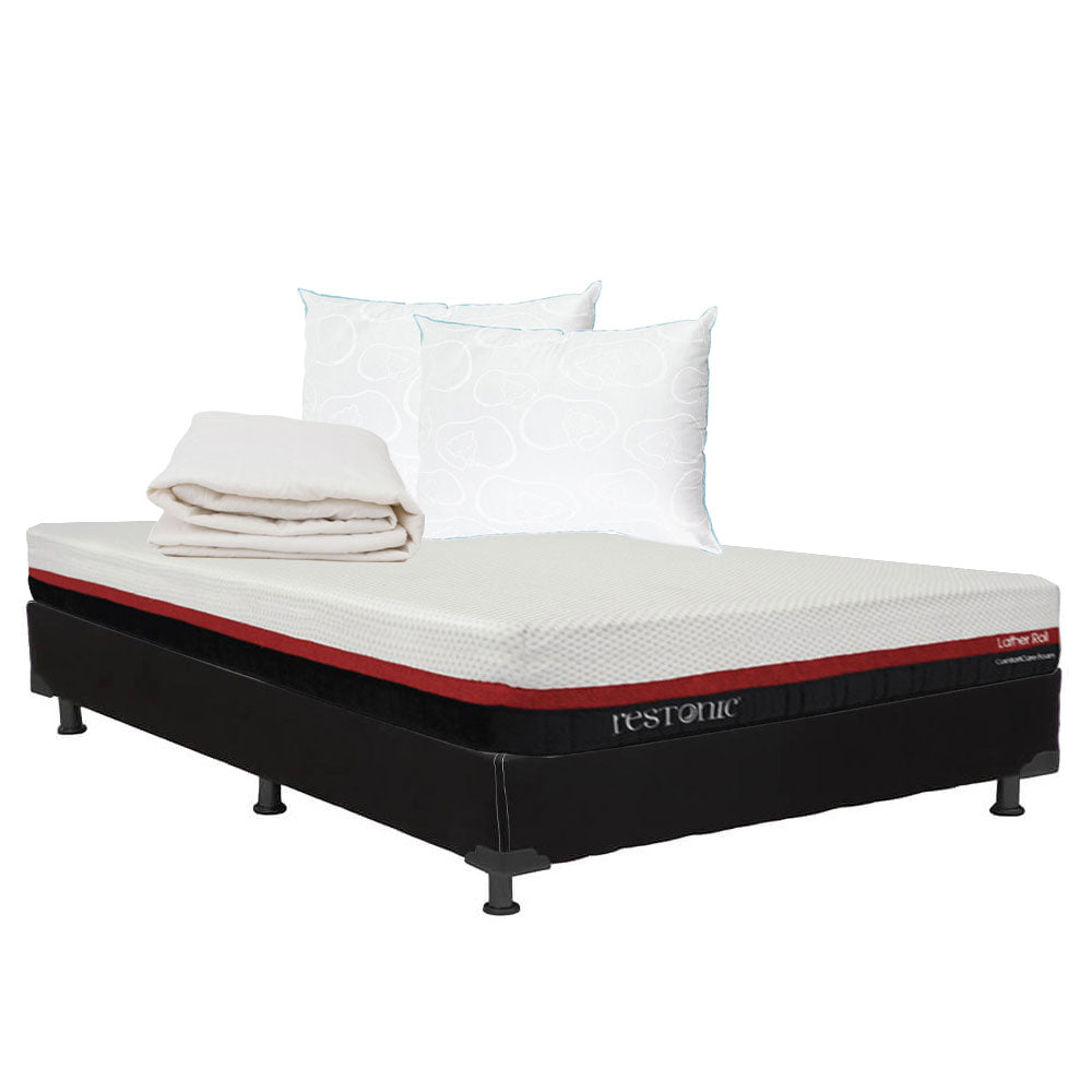Colchón Restonic Lather con Box con Ropa de Cama
