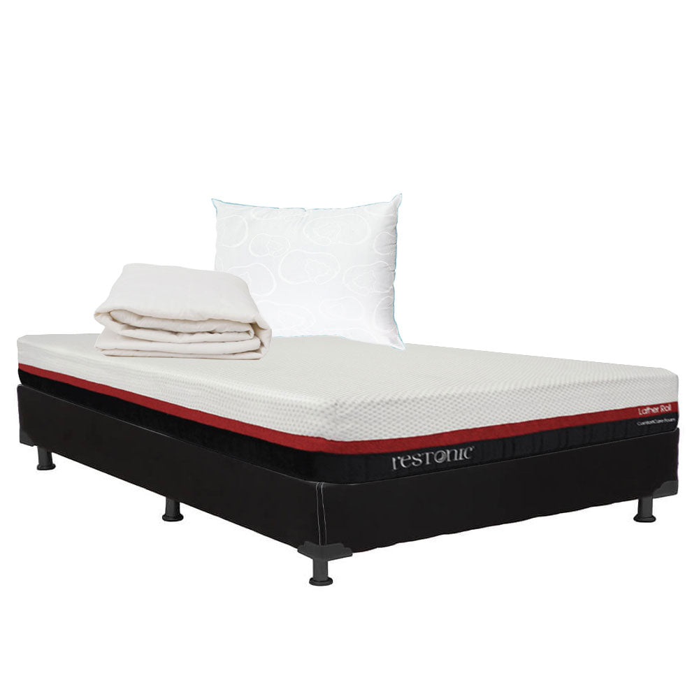 Colchón Restonic Lather con Box con Ropa de Cama