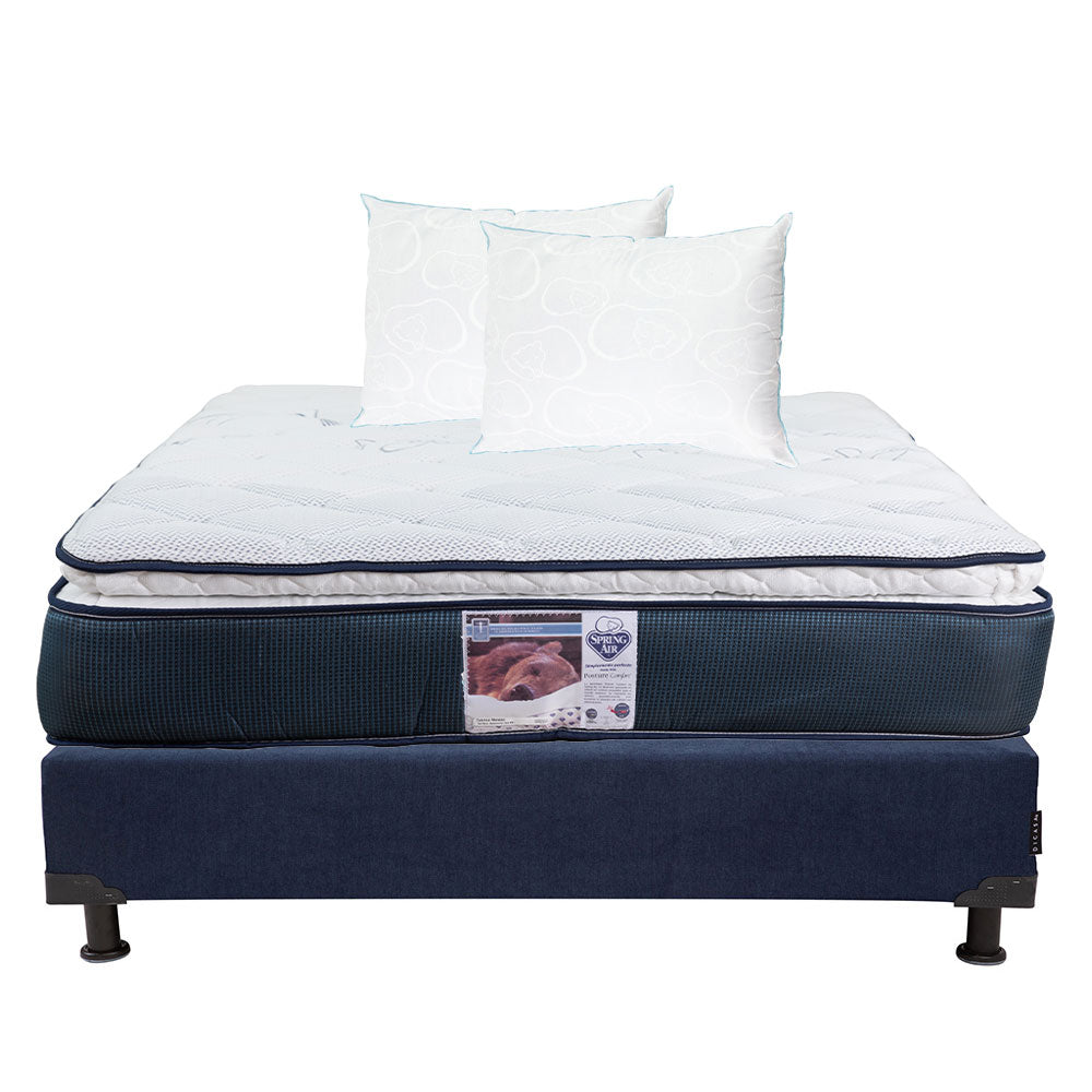 Colchón Spring Air Monaco con Box con Ropa de Cama