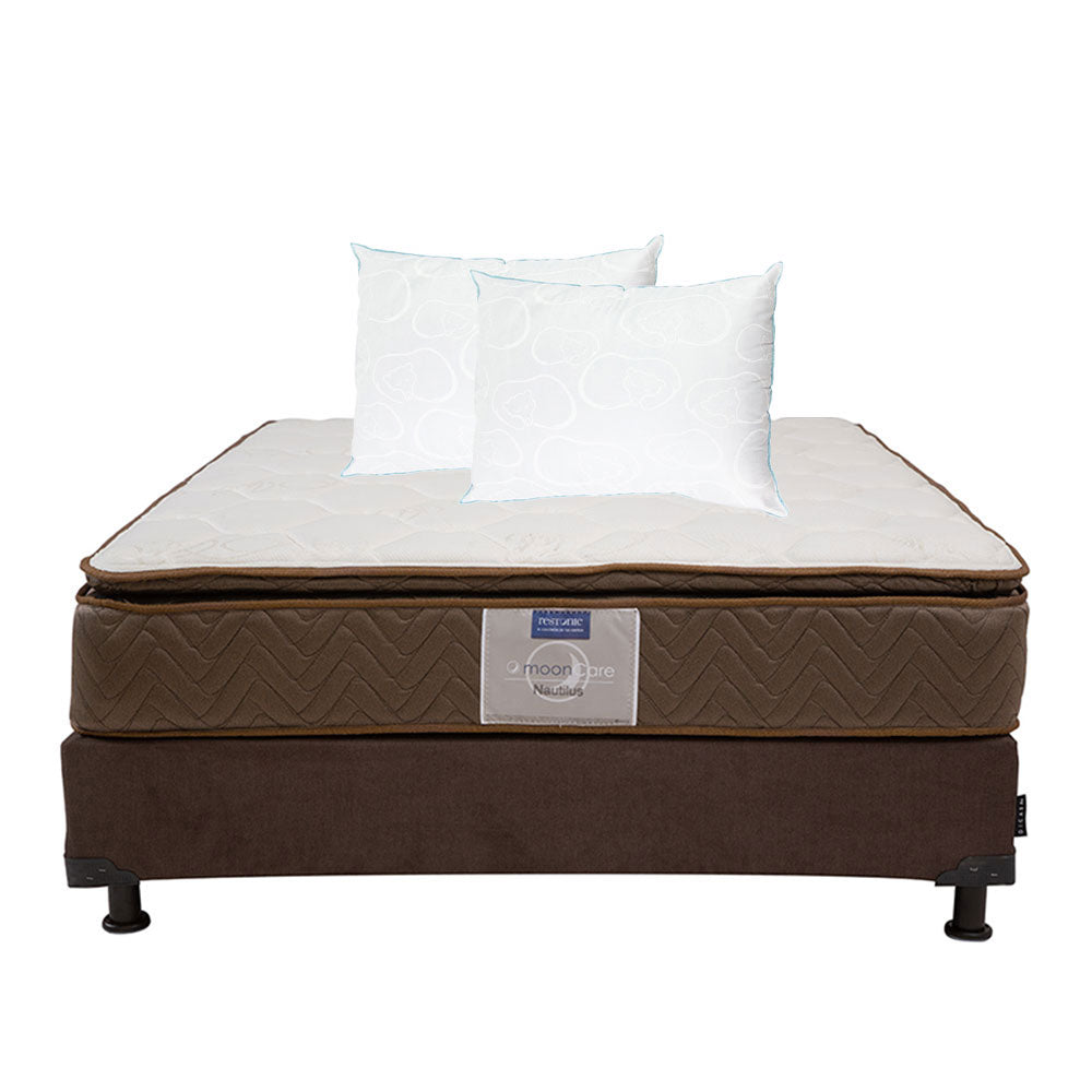 Colchón Restonic Nautilus Con Box Con Ropa de Cama
