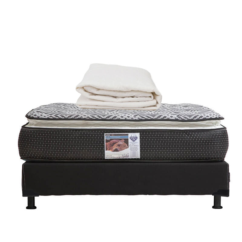 Colchón Spring Air Omega con Box con Ropa de Cama