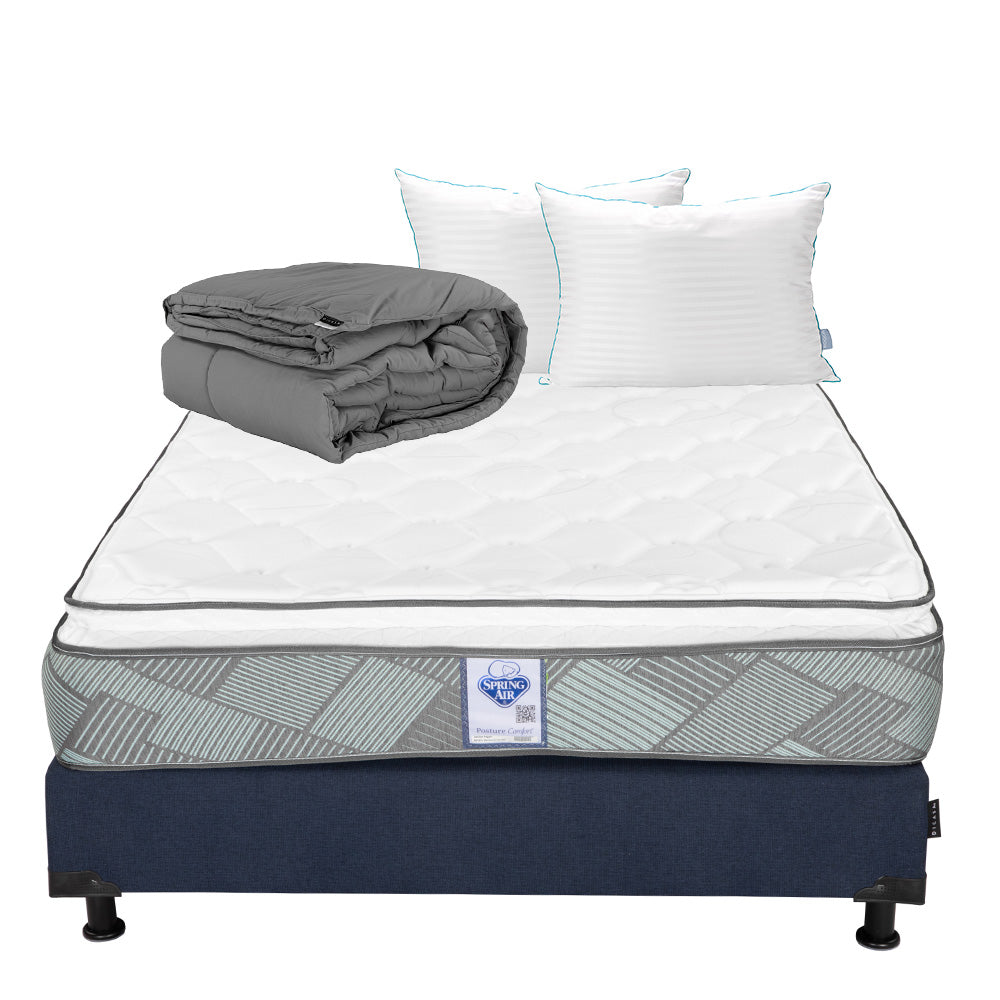 Colchón Spring Air Baggio con Box con Ropa de Cama