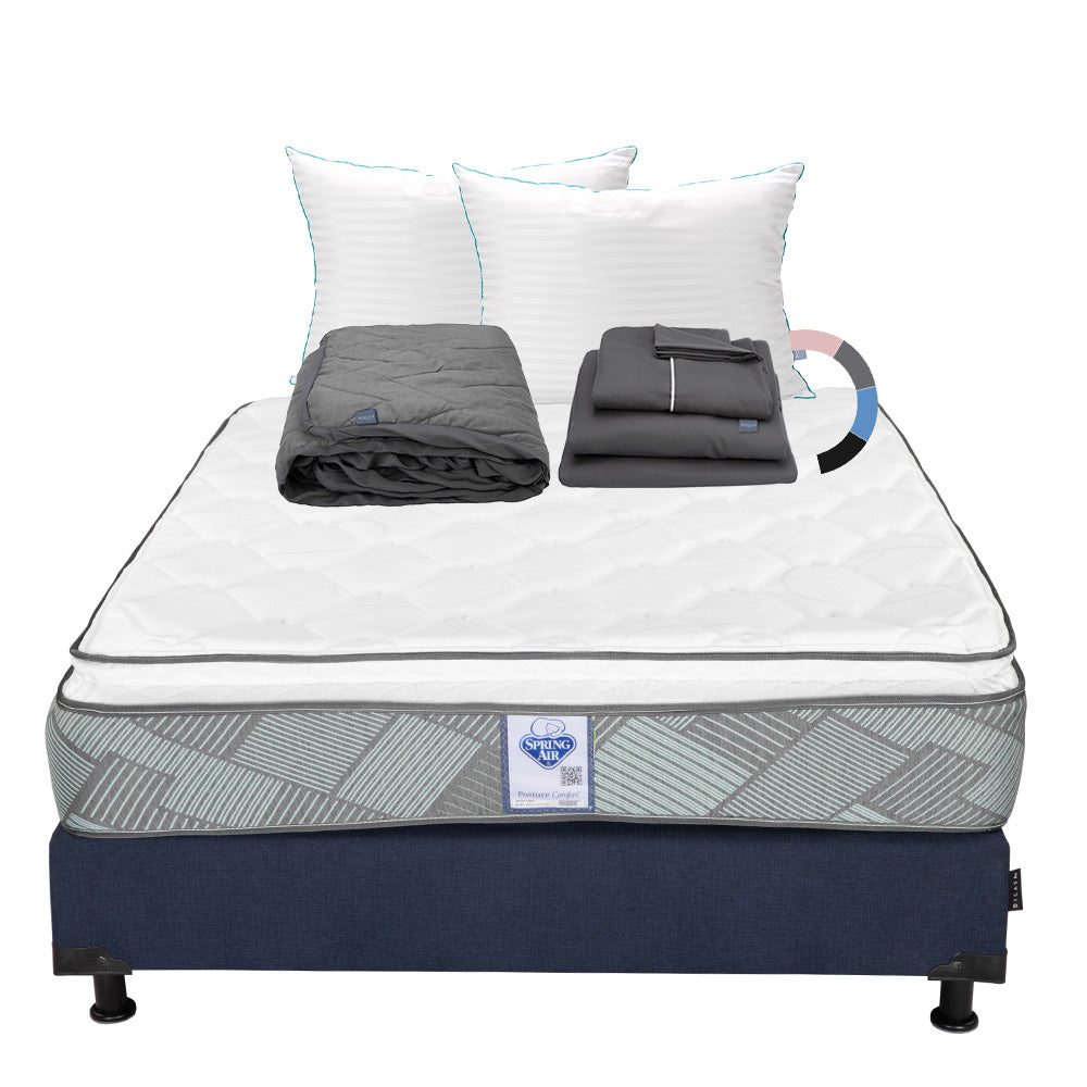 Colchón Spring Air Baggio con Box con Ropa de Cama