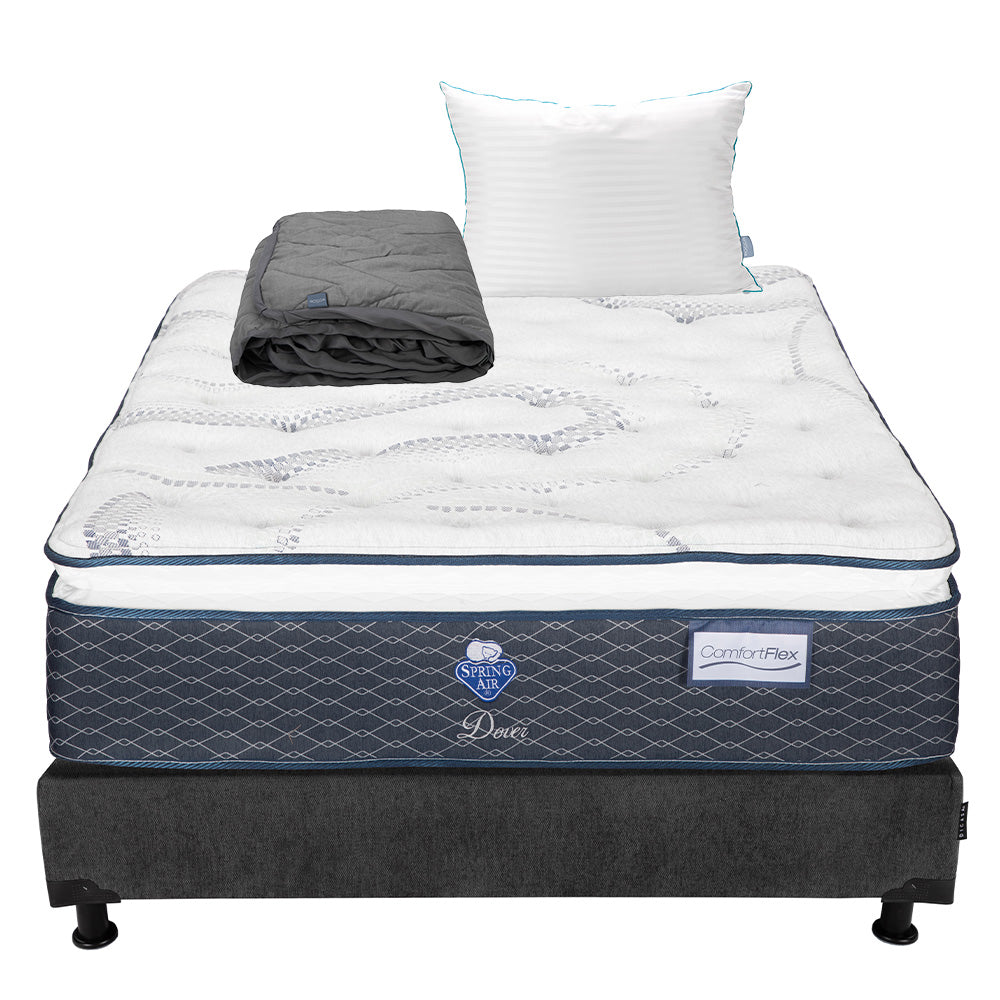 Colchón Spring Air Dover con Box con Ropa de Cama