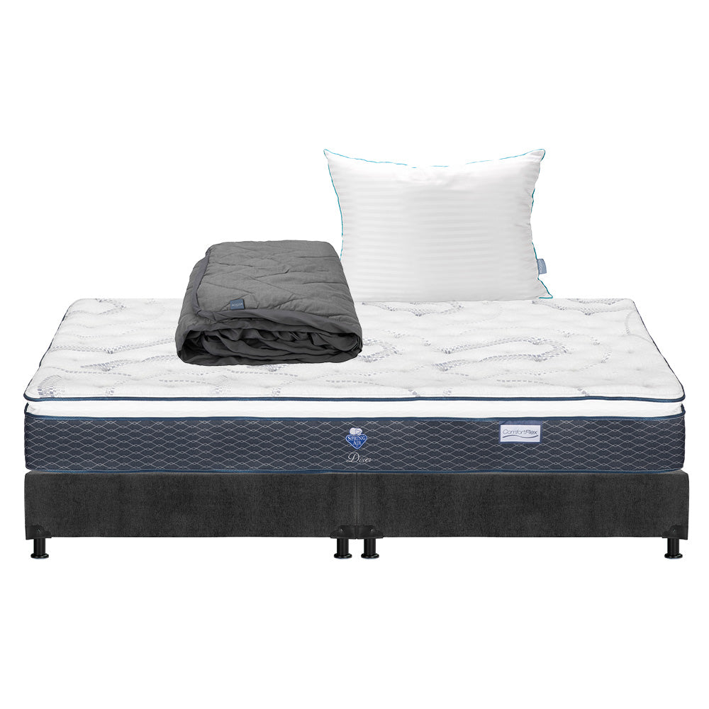 Colchón Spring Air Dover con Box con Ropa de Cama