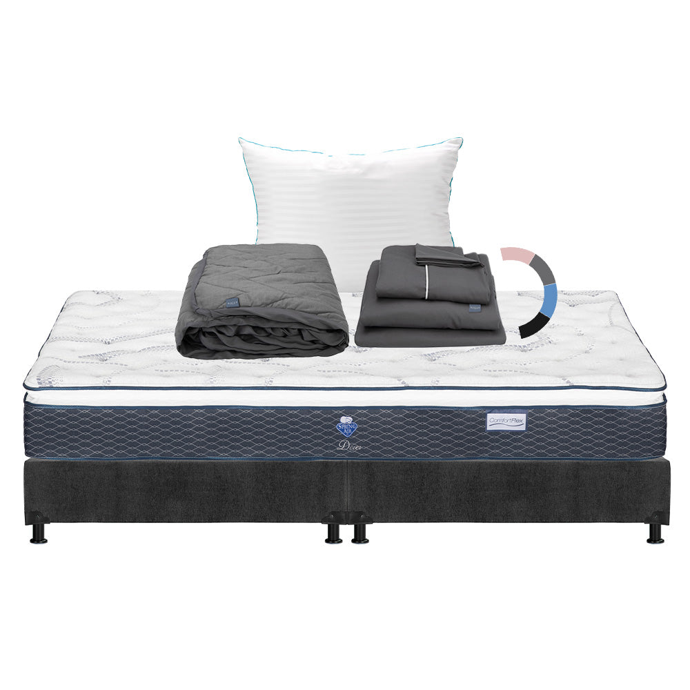 Colchón Spring Air Dover con Box con Ropa de Cama