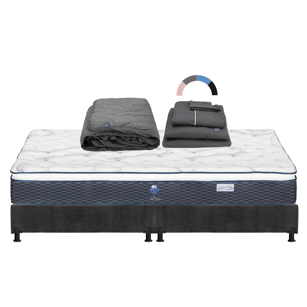 Colchón Spring Air Dover con Box con Ropa de Cama