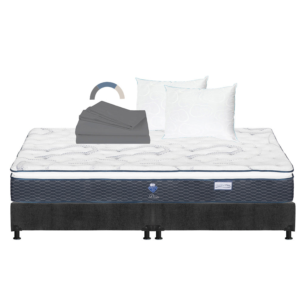 Colchón Spring Air Dover con Box con Ropa de Cama