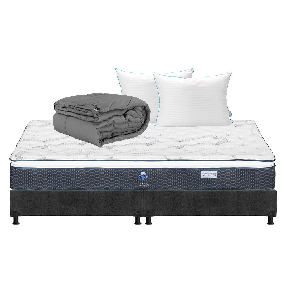 Colchón Spring Air Dover con Box con Ropa de Cama