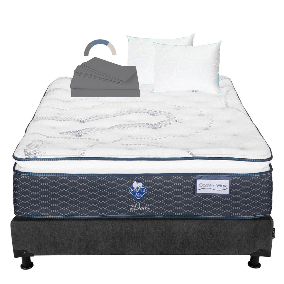 Colchón Spring Air Dover con Box con Ropa de Cama