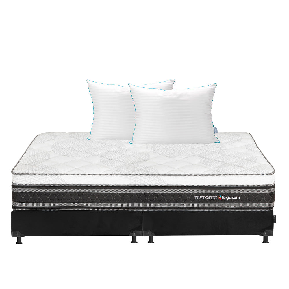 Colchón Restonic Ergosum Con Box Con Ropa de Cama