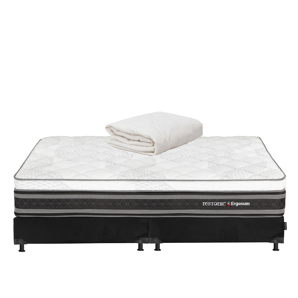 Colchón Restonic Ergosum Con Box Con Ropa de Cama