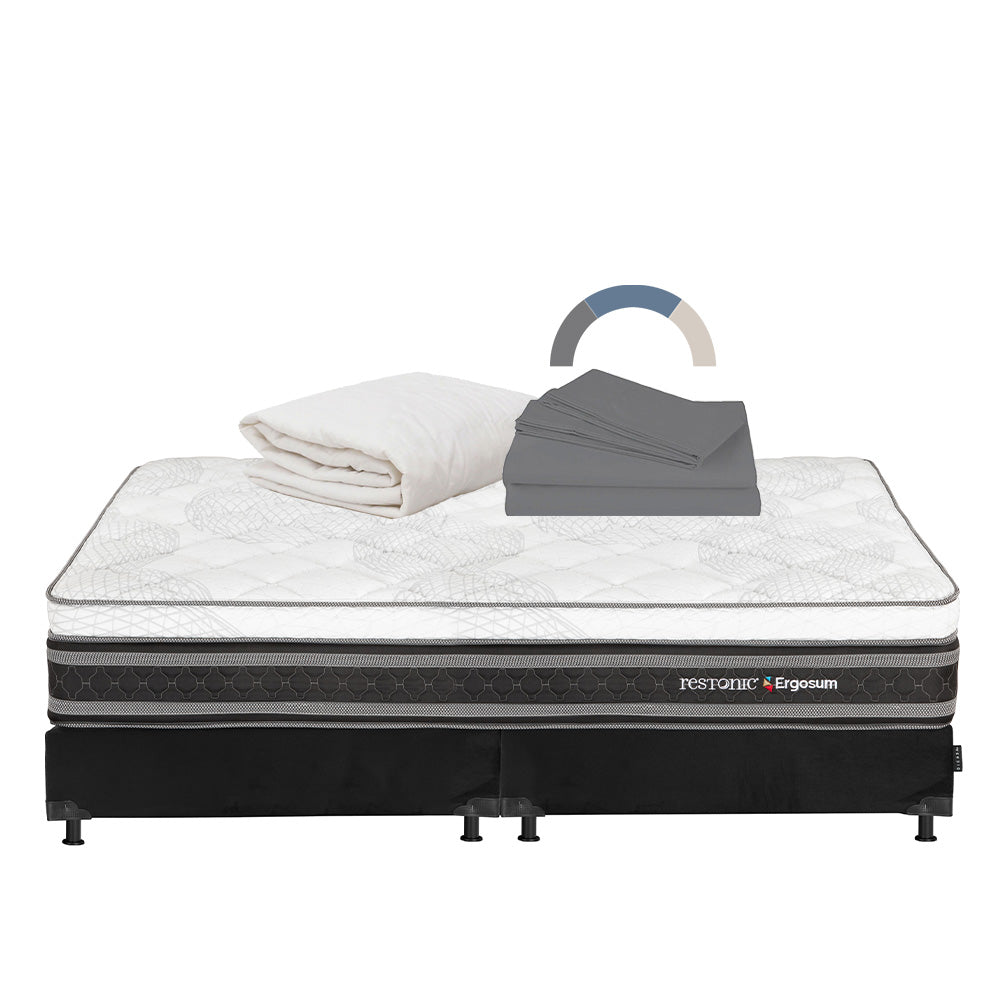 Colchón Restonic Ergosum Con Box Con Ropa de Cama