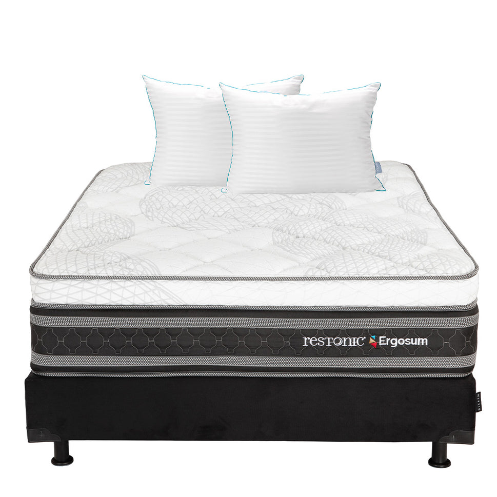 Colchón Restonic Ergosum Con Box Con Ropa de Cama