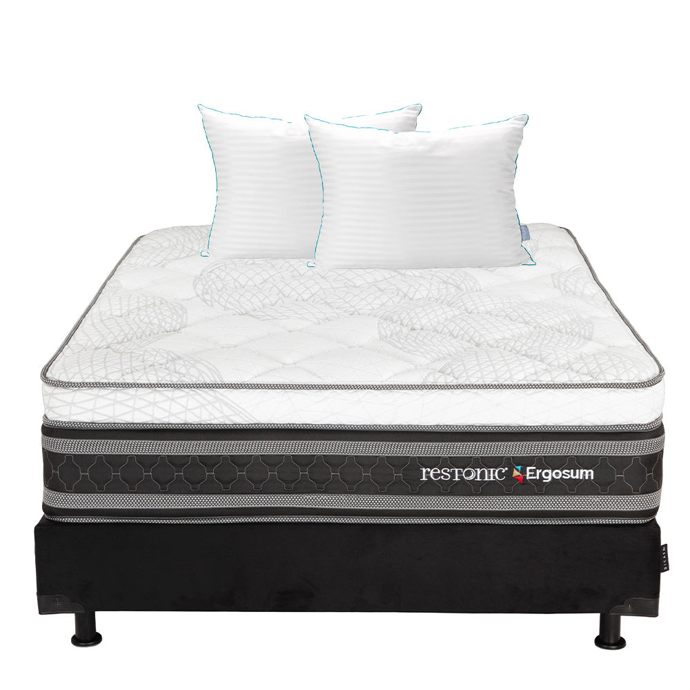 Colchón Restonic Ergosum Con Box Con Ropa de Cama