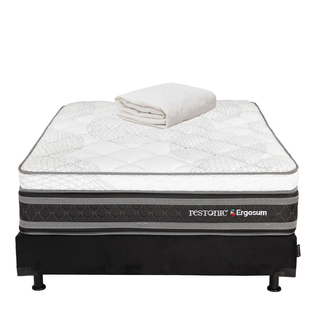 Colchón Restonic Ergosum Con Box Con Ropa de Cama