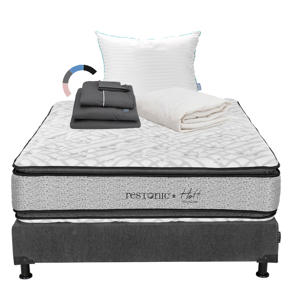Colchón Restonic Hoff con Box con Ropa de Cama