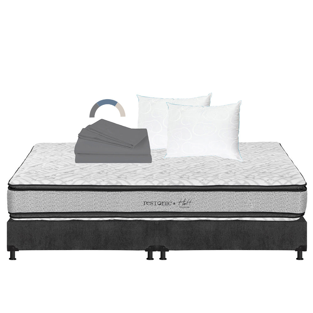 Colchón Restonic Hoff con Box con Ropa de Cama