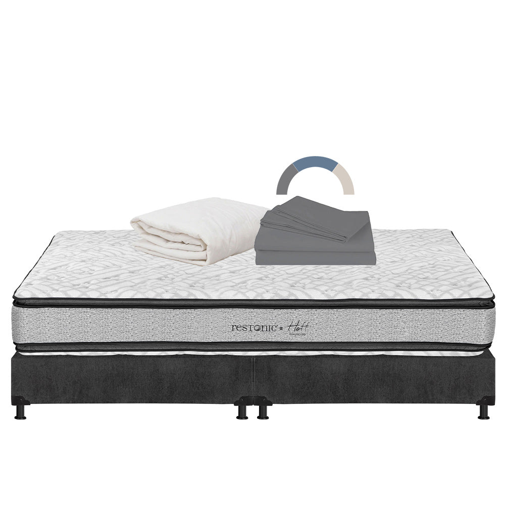 Colchón Restonic Hoff con Box con Ropa de Cama