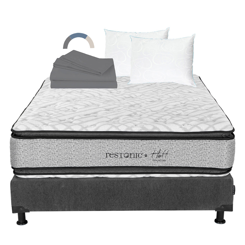 Colchón Restonic Hoff con Box con Ropa de Cama