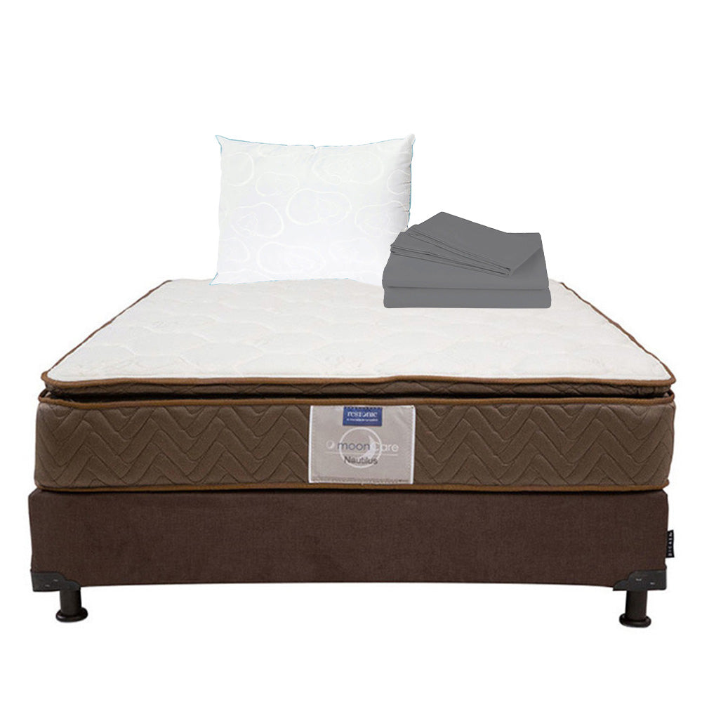 Colchón Restonic Nautilus Con Box Con Ropa de Cama