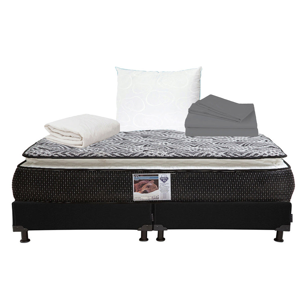Colchón Spring Air Omega con Box con Ropa de Cama