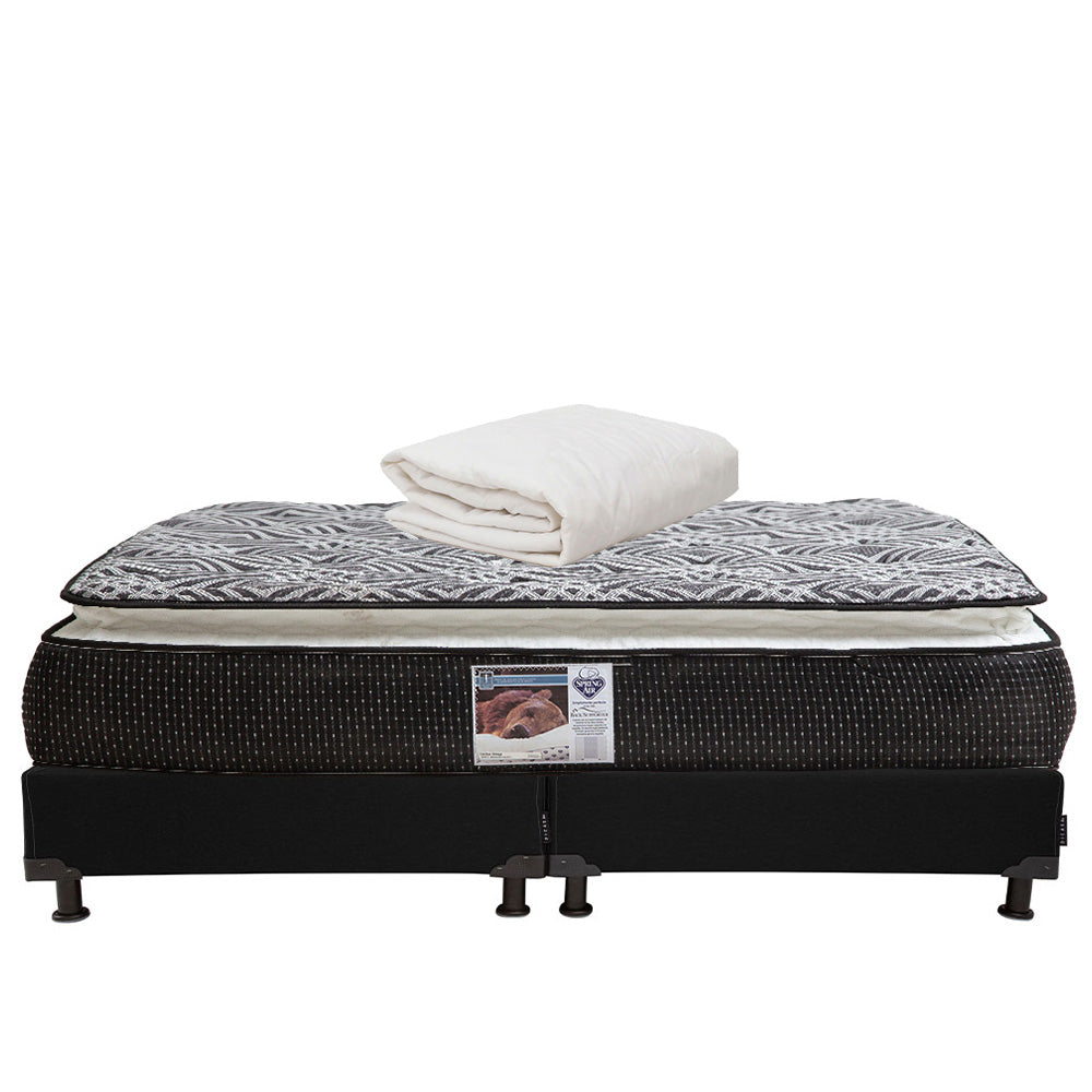 Colchón Spring Air Omega con Box con Ropa de Cama