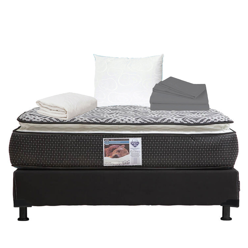 Colchón Spring Air Omega con Box con Ropa de Cama