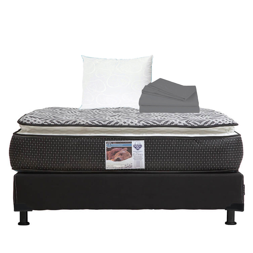 Colchón Spring Air Omega con Box con Ropa de Cama