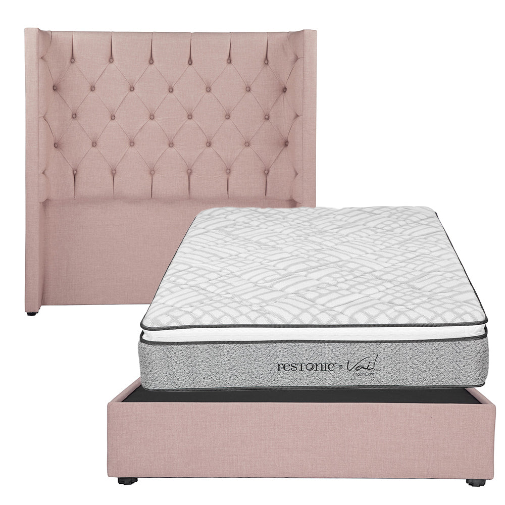 Cabecera Tartuk con Base Cama con Colchón