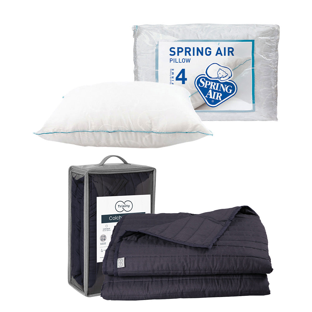 Colcha Trinity Azul Marino con Ropa de Cama