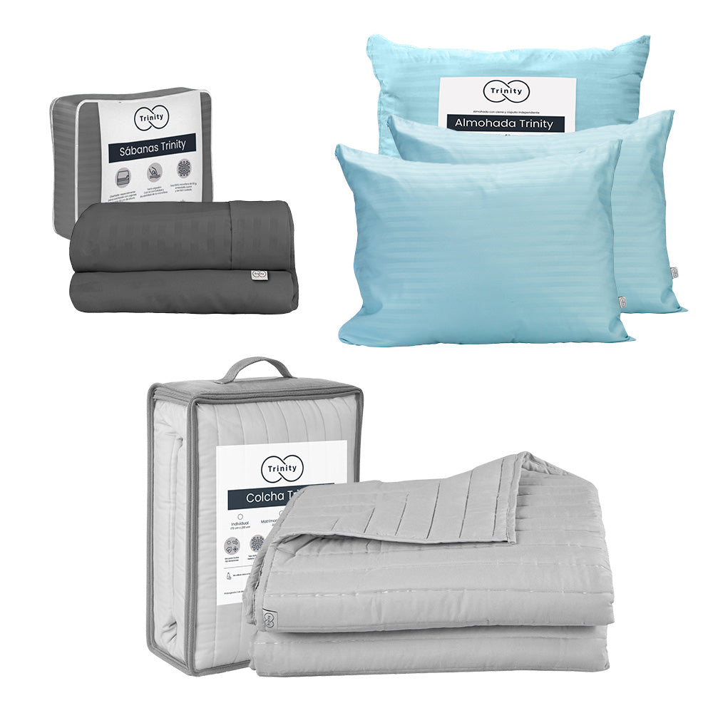 Colcha Trinity Rosa con Ropa de Cama