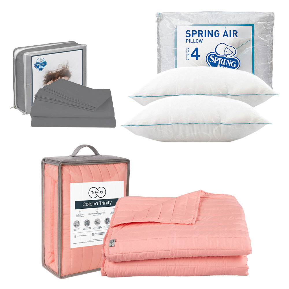 Colcha Trinity Rosa con Ropa de Cama
