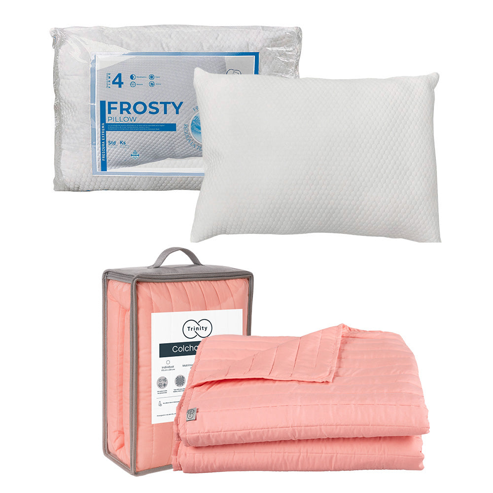 Colcha Trinity Rosa con Ropa de Cama