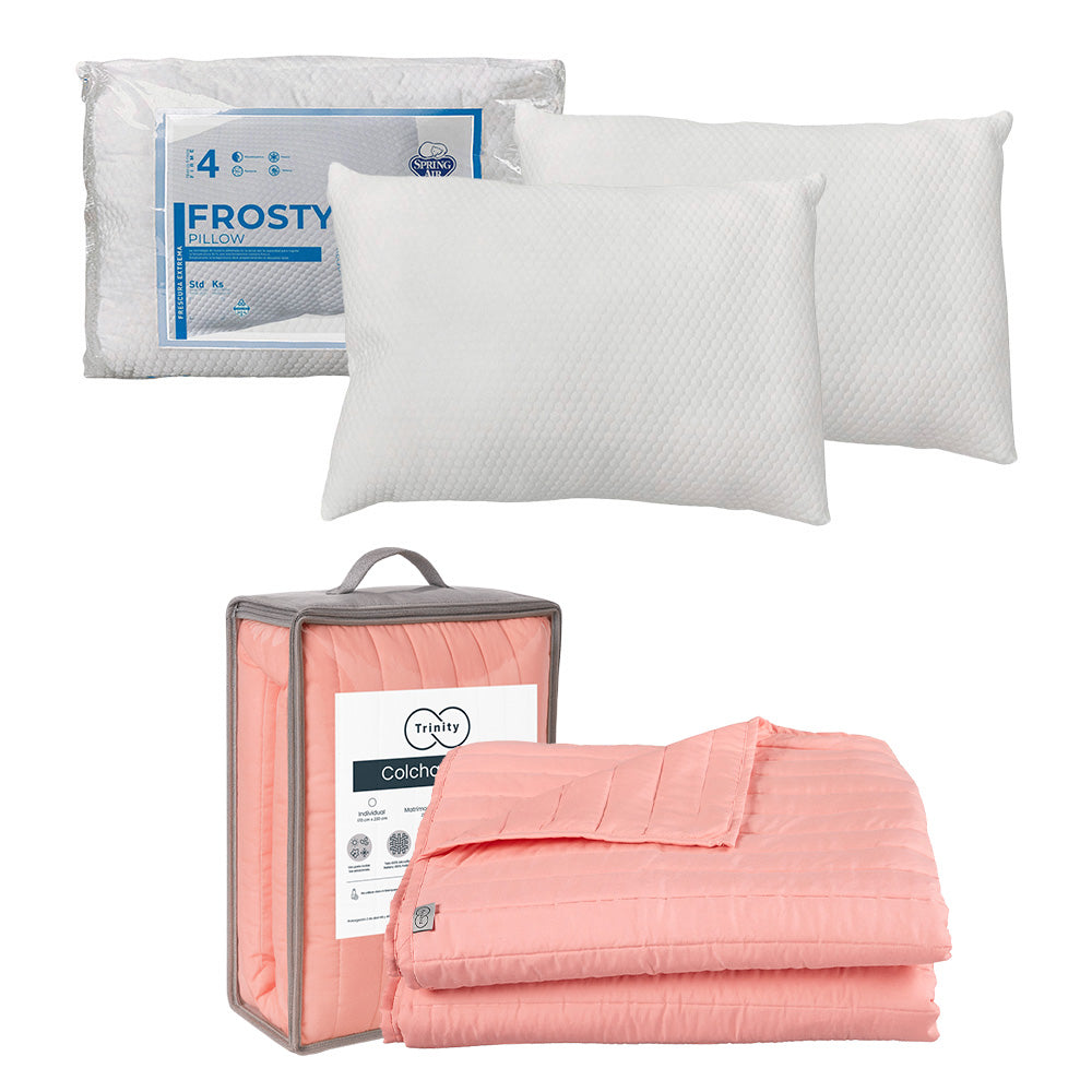 Colcha Trinity Rosa con Ropa de Cama