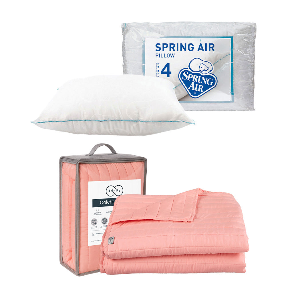 Colcha Trinity Rosa con Ropa de Cama