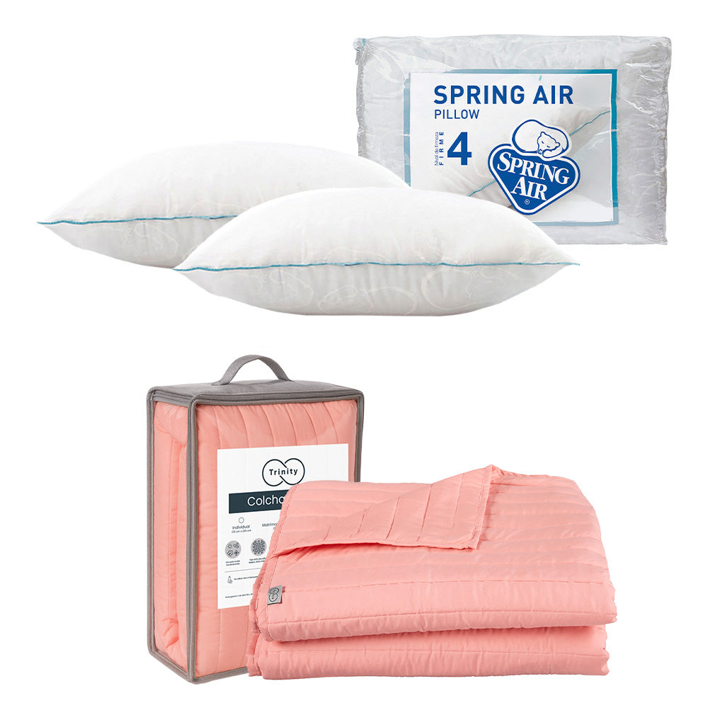 Colcha Trinity Rosa con Ropa de Cama