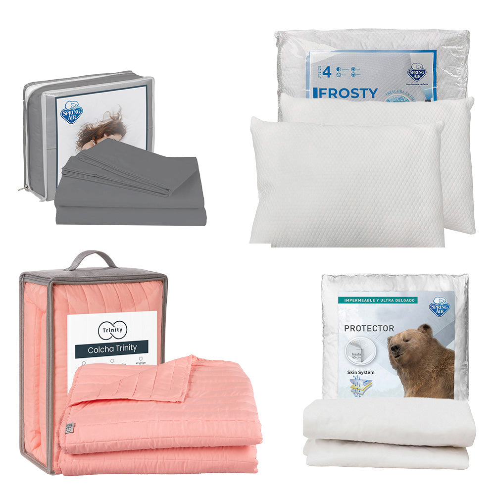 Colcha Trinity Rosa con Ropa de Cama