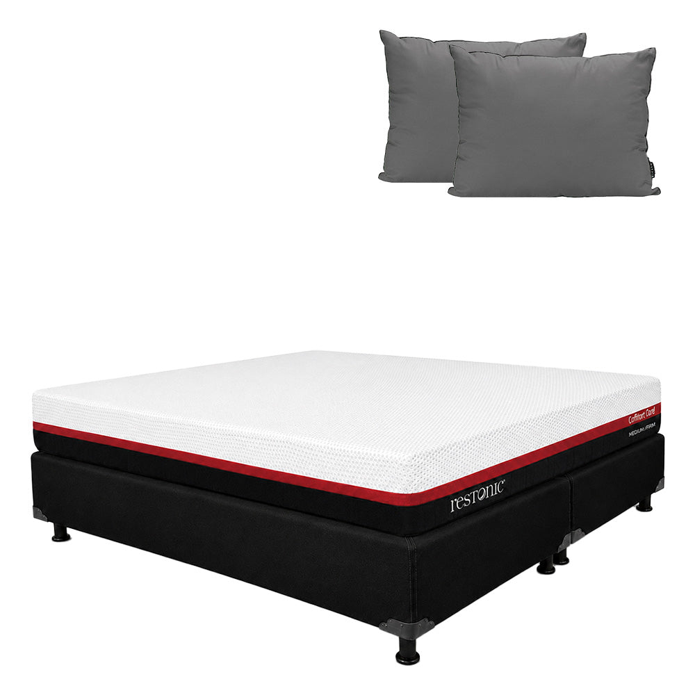 Colchón Restonic Lather con Box con Ropa de Cama