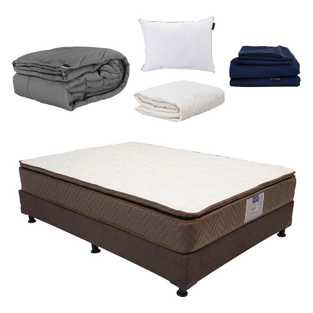 Colchón Restonic Nautilus Con Box Con Ropa de Cama