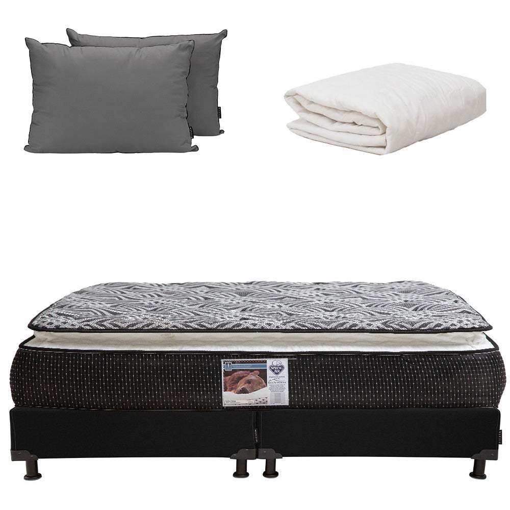 Colchón Spring Air Omega con Box con Ropa de Cama