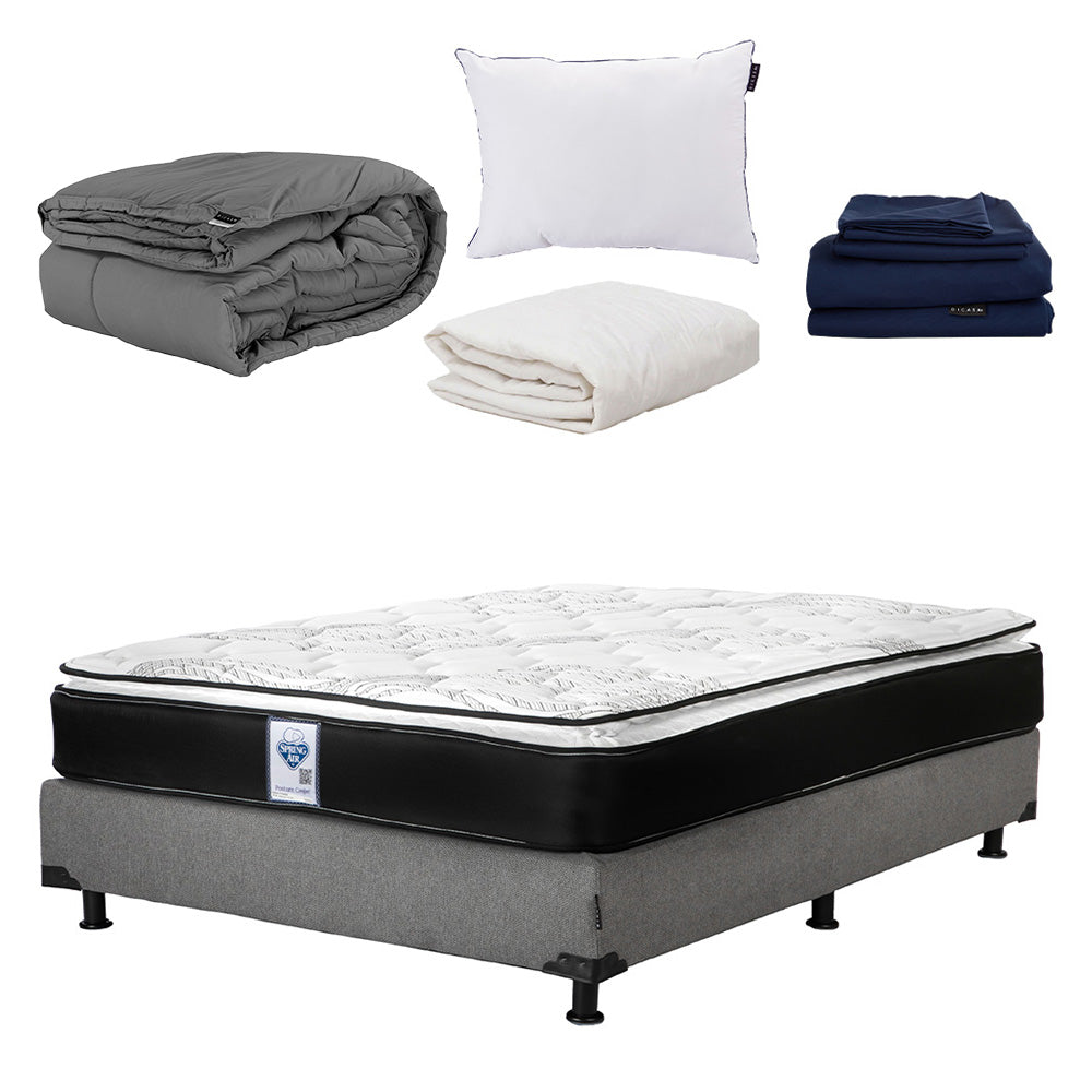 Colchón Spring Air Premier con Box con Ropa de Cama