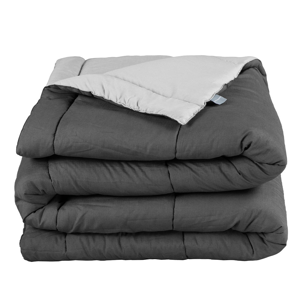 Edredón Rogga Gris Oxford-Gris Perla con Ropa de Cama