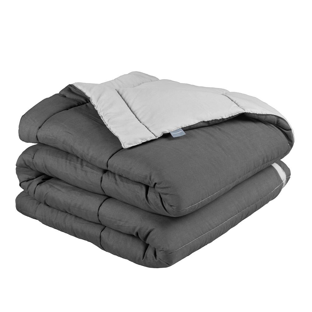 Edredón Rogga Gris Oxford-Gris Perla con Ropa de Cama